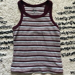 SO maroon striped tank top